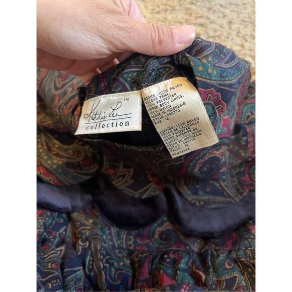 Vintage Kathie Lee paisley print long sleeve‎ midi dress size 12 - Picture 6 of 6